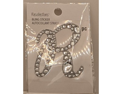 Bling Alphabet Letter Sticker - R