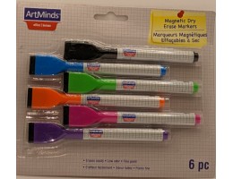 Magnetic Dry Erase Markers, Set of 6