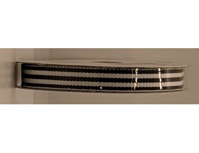 Ribbon, Grosgrain, 3/8 inch wide - Black and White Stripe